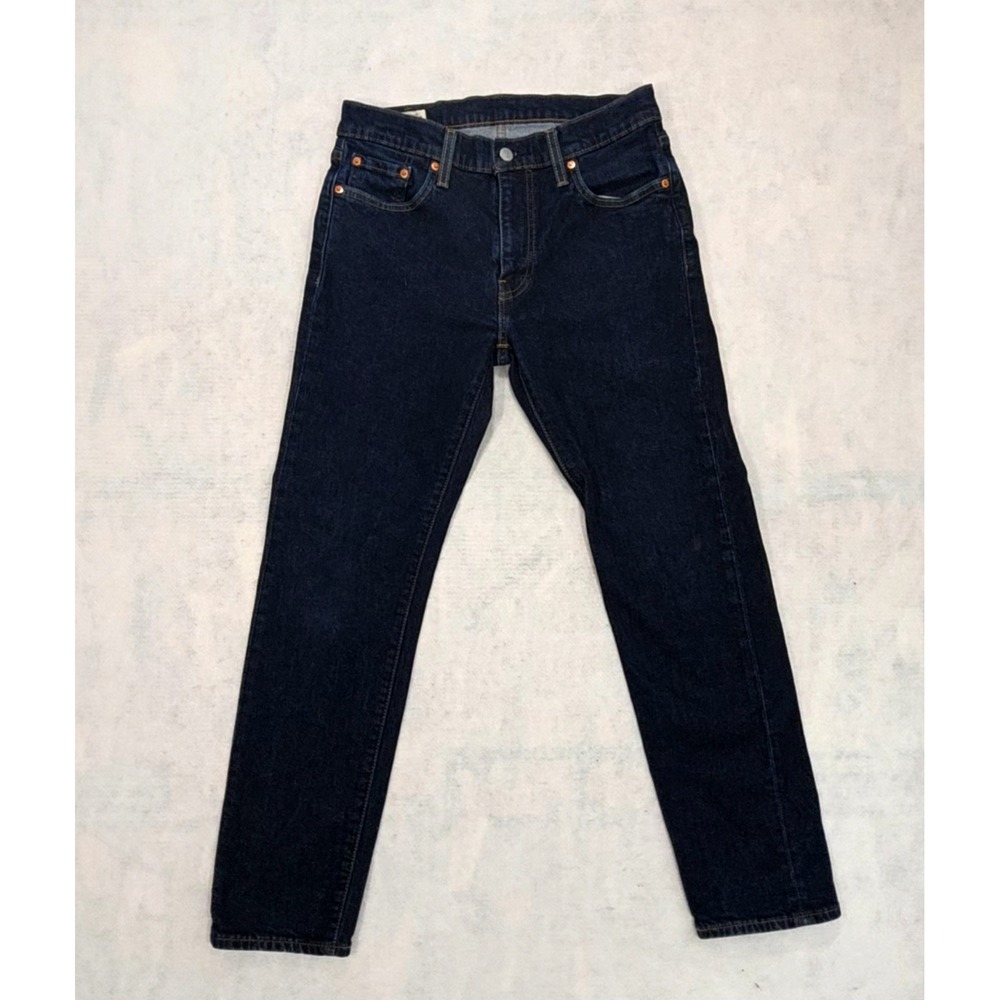 Levis‎ Premium 502 Jeans Womans 30 Ankle Crop Taper Fit Dark Indigo Blue Stretch